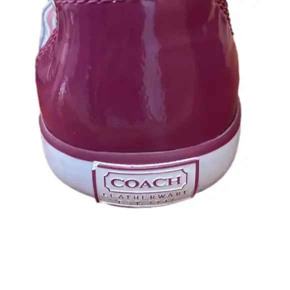 Coach Poppy Barrett sneakers - purple patent leather & cloth - size 6.5 - Picture 2 of 6